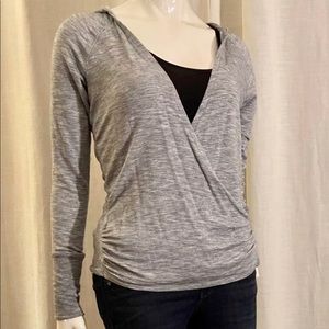 Athleta Heather Blue Sweatshirt with Hood